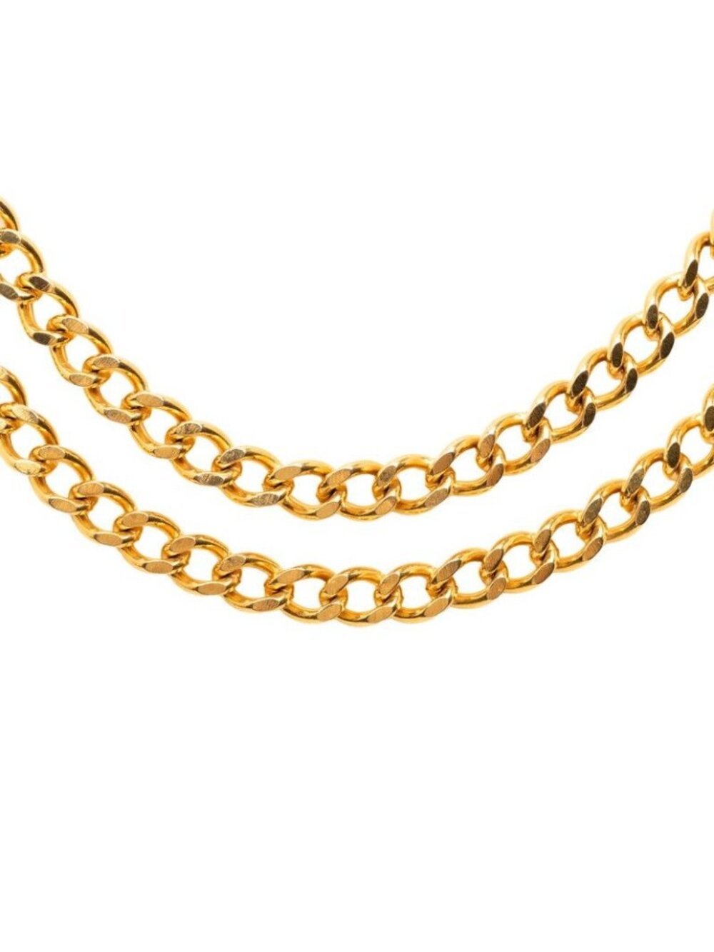 Chanel Necklace Double Chain Gold Plated